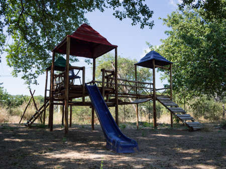 Playground at a Community Center in Kachikau, Botswana, Africaの写真素材