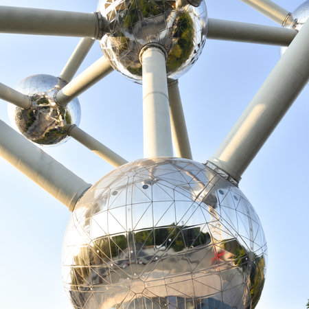Futuristic Atomium Landmark in Brussels, Belgiumの写真素材