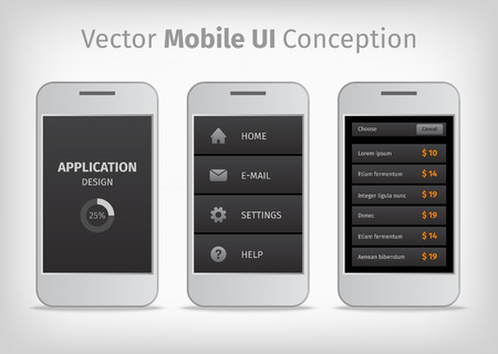 Vector collection of mobile UI design. illustration. Mobile app ui kit.のイラスト素材