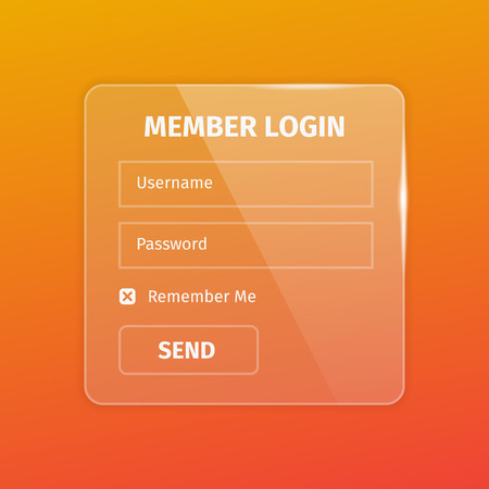 Outline member login box on gradient orange backgroundのイラスト素材