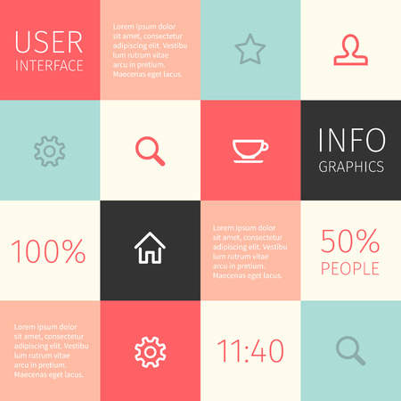 UI for mobile or web design. Infographics elements.のイラスト素材