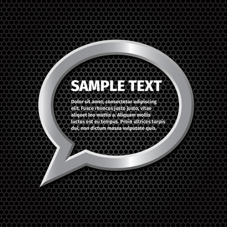 Silver speech bubbles for message on dark carbon polygon background. Ellipse shape.のイラスト素材