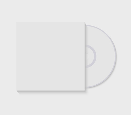 Vector illustration CD with blank cover template isolated on white.のイラスト素材