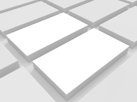 Blank business card on gray background. Template mockup for promotion of Corporate identity.の写真素材