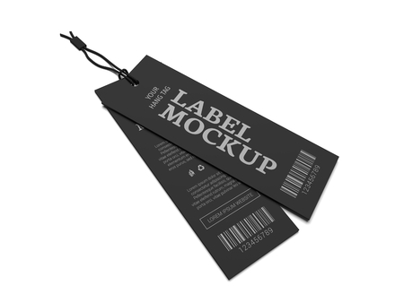 Label mockup for cloth branding. 3D illustration mock-up.の写真素材