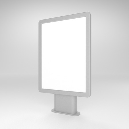 Black blank 3D illustration light box or citylight mockup .の写真素材