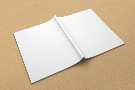 Brochure 3D illustration mockup on recycled paper texture No. 6の写真素材