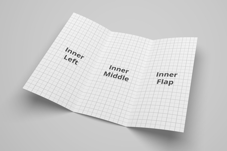 US Letter tri fold brochure 3D illustration mockup with grid No. 4の写真素材