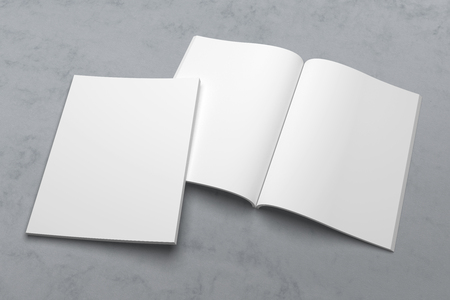 US Letter magazine or brochure 3D illustration mockup on texture No. 1の写真素材