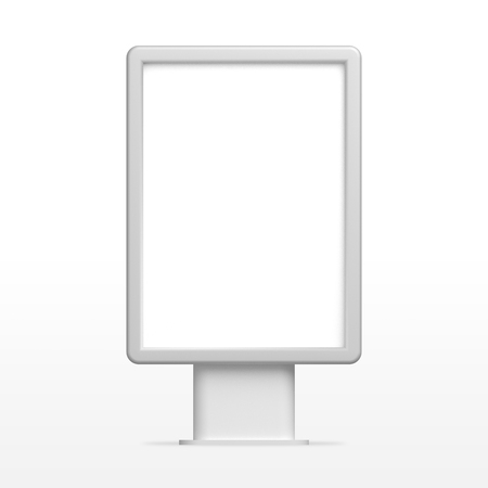 Empty white 3D illustration light box, citylight or display mockupの写真素材