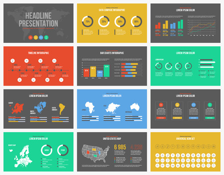 Multipurpose presentation vector template infographic.のイラスト素材