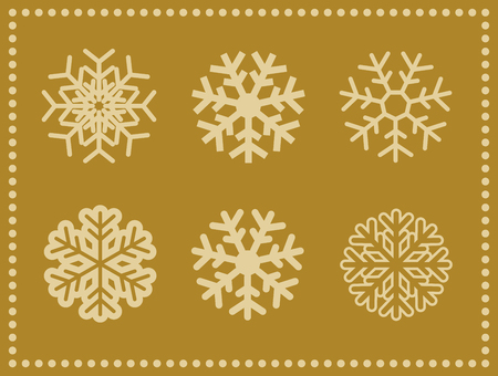 Set of vector icons snowflakes with border.の写真素材