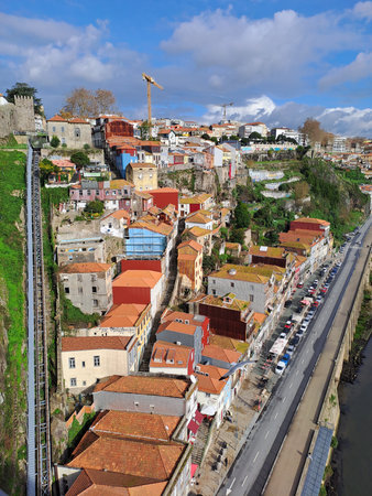 Panoramic view of the old town of Porto, Portugalの写真素材