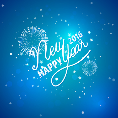 Happy New Year 2016. Letteringのイラスト素材