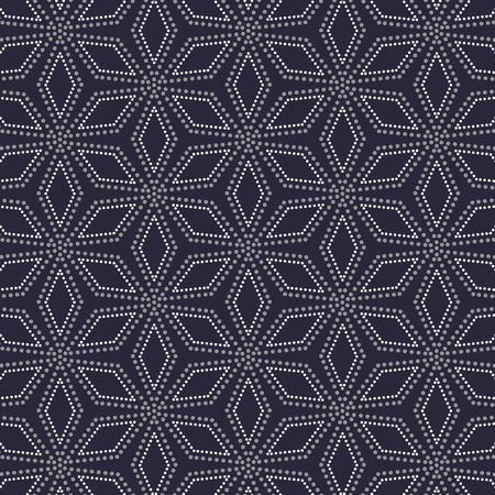 Vintage vector pattern. repeating with abstract dotted flower. pattern is on swatches panel.のイラスト素材