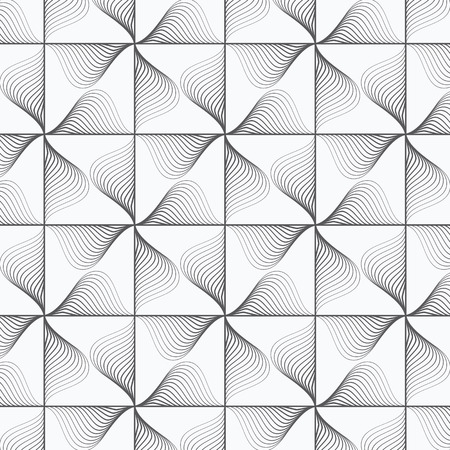 geometric vector pattern repeating half linear leaves on square and diamond shape.のイラスト素材