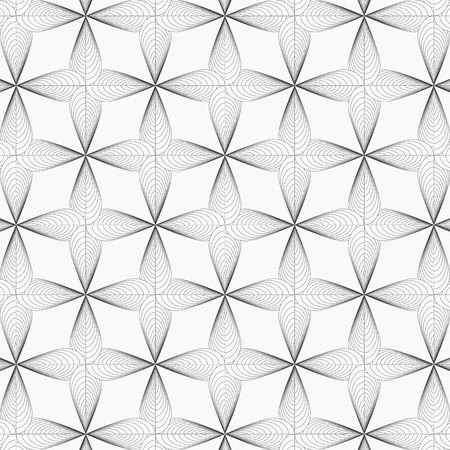 linear vector pattern, repeating abstract flower leaves, gray line of leaf or flower, floral. graphic clean design for fabric, event, wallpaper etc. pattern is on swatches panelのイラスト素材