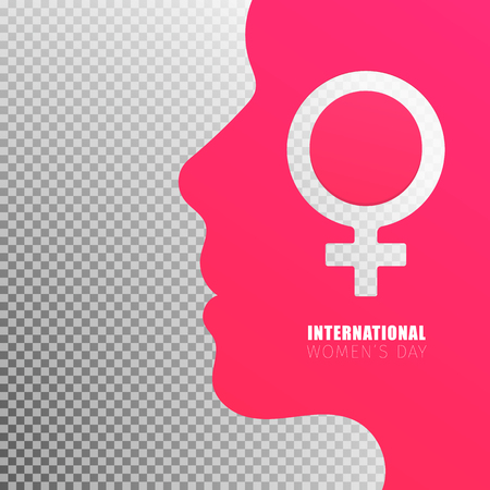 women symbol with women face for women's day on transparent backgroundのイラスト素材