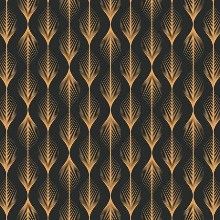 Vector pattern. Abstract stylish background with texture of abstract gold leaves. Stylised holiday garland.のイラスト素材