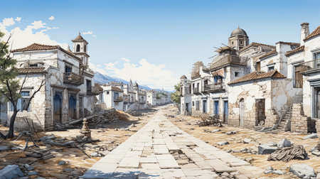 Panoramic view of the ancient city of Evora, Portugalの素材