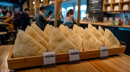 Thai dessert on display at Starbucks coffee shopの素材