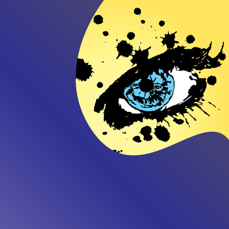 grungy blue eye vector illustration - easy to change colorsのイラスト素材