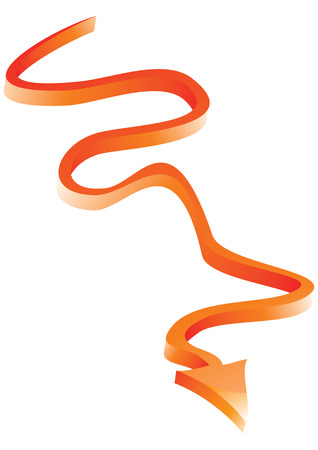 3d shiny arrow in perspective,  illustrationのイラスト素材