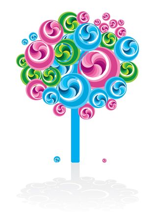 Stylized tree icon, illustrationの写真素材