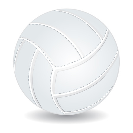 White volleyball ball isolated over white, vector illustrationのイラスト素材