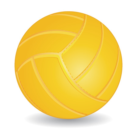 Yellow volleyball ball isolated over white, vector illustrationのイラスト素材