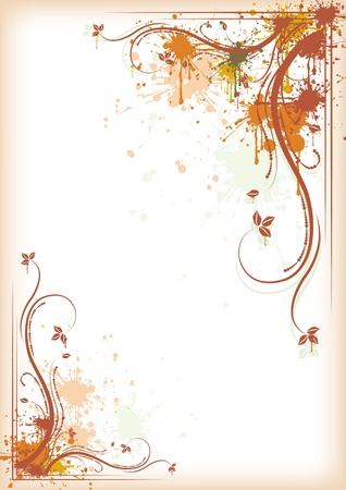 Autumn background grunge floral compositionのイラスト素材