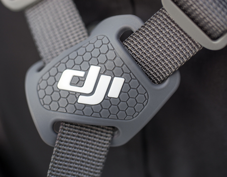 Zrenjanin, SERBIA: October 2015, Image of the Dji Inspire 1 drone UAV quadcopter  remote controller strap detail with logoのeditorial素材