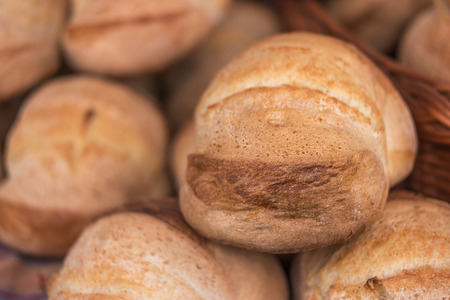 Freshly baked homemade bread loaf, shallow focusの写真素材