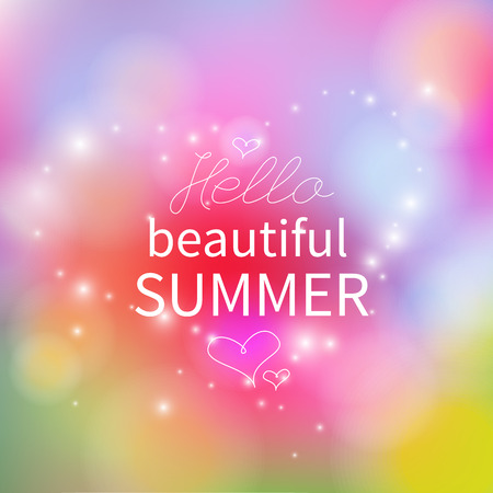 Hello Summer  Color Blurred poster  のイラスト素材