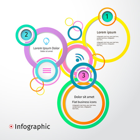 3D Circles bright layout, vector illustrationのイラスト素材