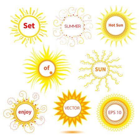 Set of Sun symbol ,  vector illustrationのイラスト素材