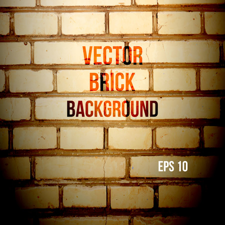 Realistic Brick wall, vector backgroundのイラスト素材