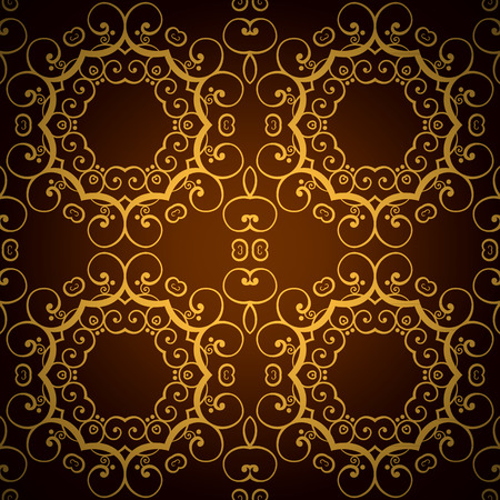 Beautiful gold Vintage backgrounds, seamless patternsのイラスト素材