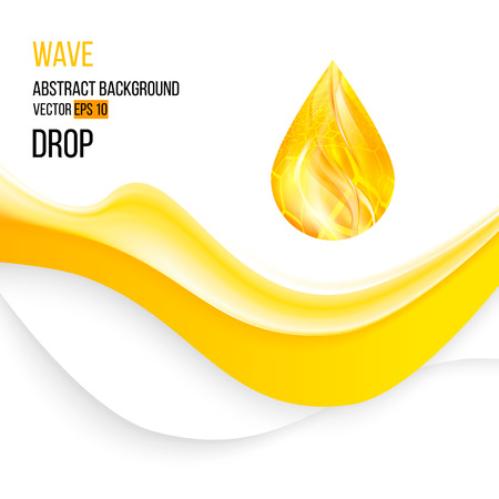 Realistic Wave oil or honey background with drop,vectorのイラスト素材