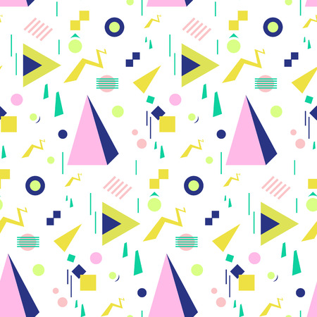 Seamless geometric pattern in retro 80s style, memphisのイラスト素材