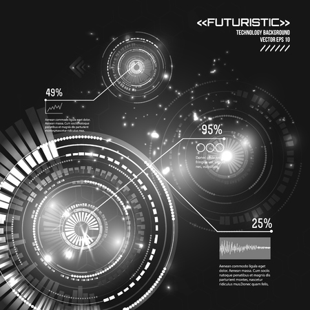 Futuristic interface, HUD,  vector backgroundのイラスト素材