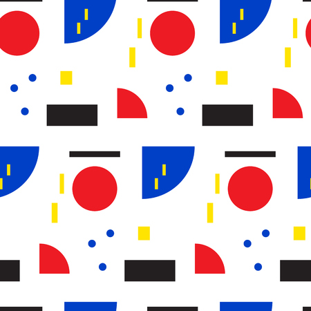 Seamless geometric pattern in retro 80s style, memphisのイラスト素材
