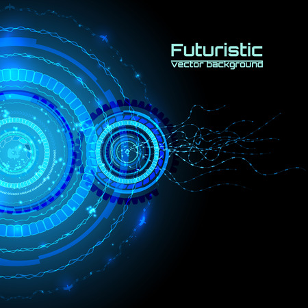 Futuristic interface, HUD,  sci-fi vector background for you technology design, web, card, brochure, template.のイラスト素材