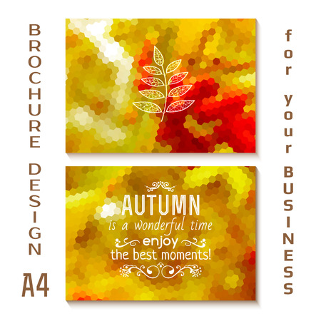 Vector autumn brochure design A4. poster, vector illustrationのイラスト素材