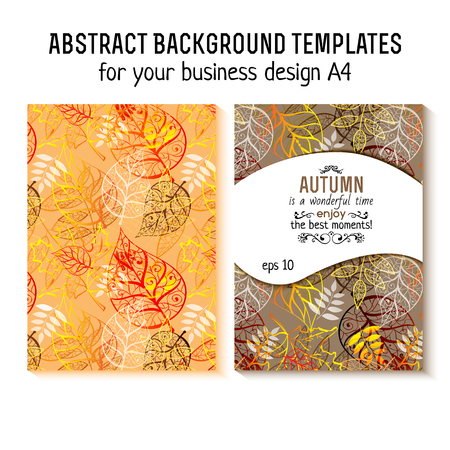 Vector autumn brochure design A4. poster, vector illustrationのイラスト素材