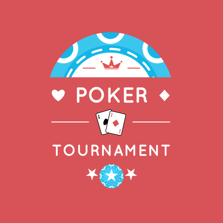 Vector illustration of Casino, Poker tournament, chip design with card .のイラスト素材