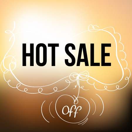 Hot Sale poster on a blurred background, vectorのイラスト素材
