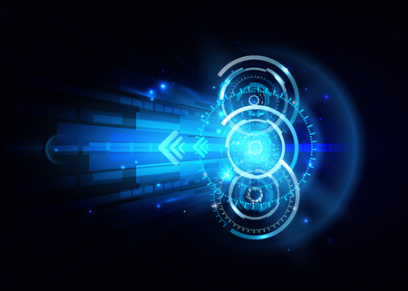 abstract technology communication concept, futuristic background, techno circle.のイラスト素材
