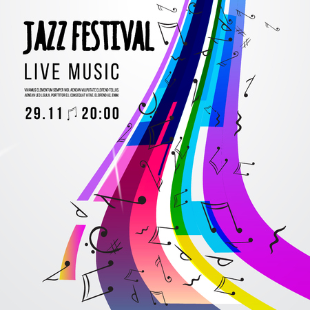 Jazz festival poster template. Jazz music. Saxophone. International Jazz Day. Vector design element.のイラスト素材