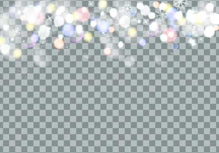 Falling Christmas Shining transparent beautiful snow isolated on transparent background. Snowflakes, snowfall. snowflakeのイラスト素材